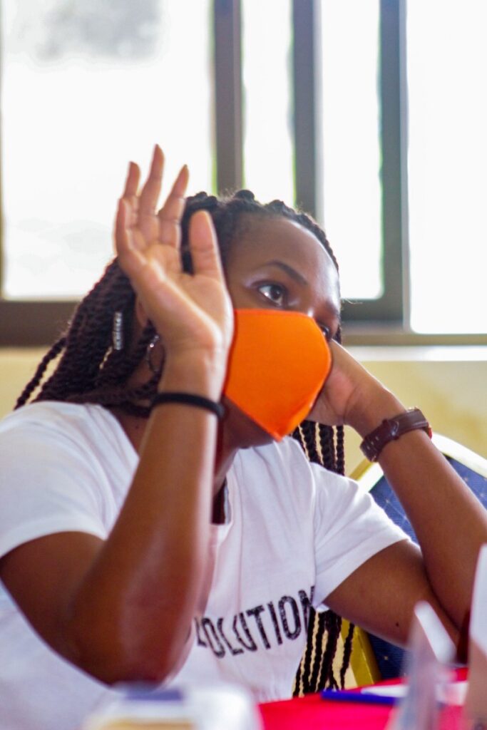 Rukia Nabbanja, a 2020 Media Challenge Initiative fellow, participating in a health reporting beat session facilitated by Walter Mwesigye, a health reporter and news anchor with NTV Uganda. This was during the MCI fellowship training programme in August in Kampala. Image: Supplied